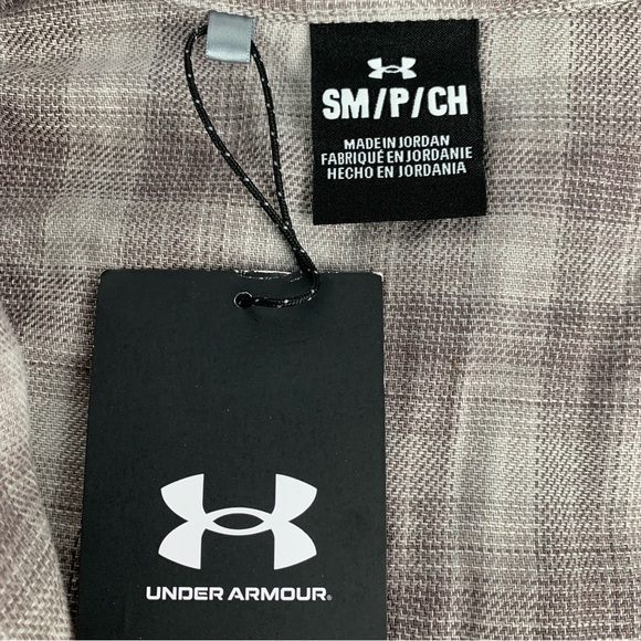 Under Armour Flannel Shirt Men's Small Tradesman Flex Gray Plaid Snap Vented - Picture 10 of 11